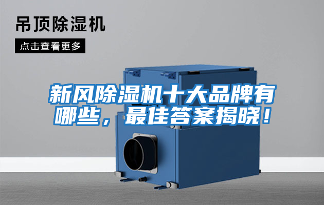新風除濕機十大品牌有哪些，最佳答案揭曉！